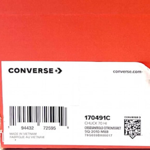 Converse Chuck 70 Shoes Men's HI Obsidian Bold Citron Egret Canvas Size 170491C - Picture 10 of 11